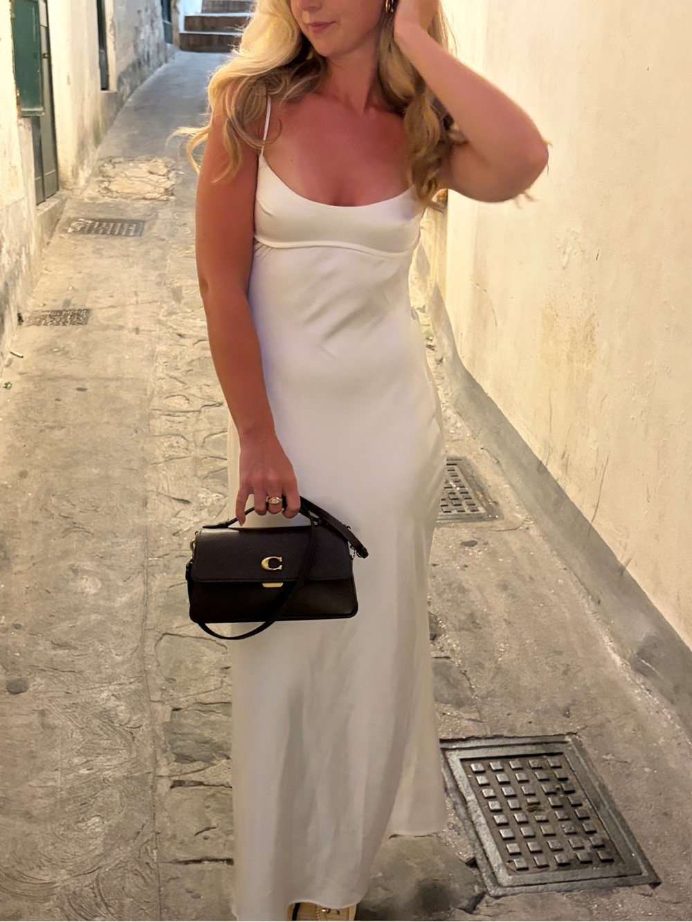 Zara White Slip Maxi Dress
